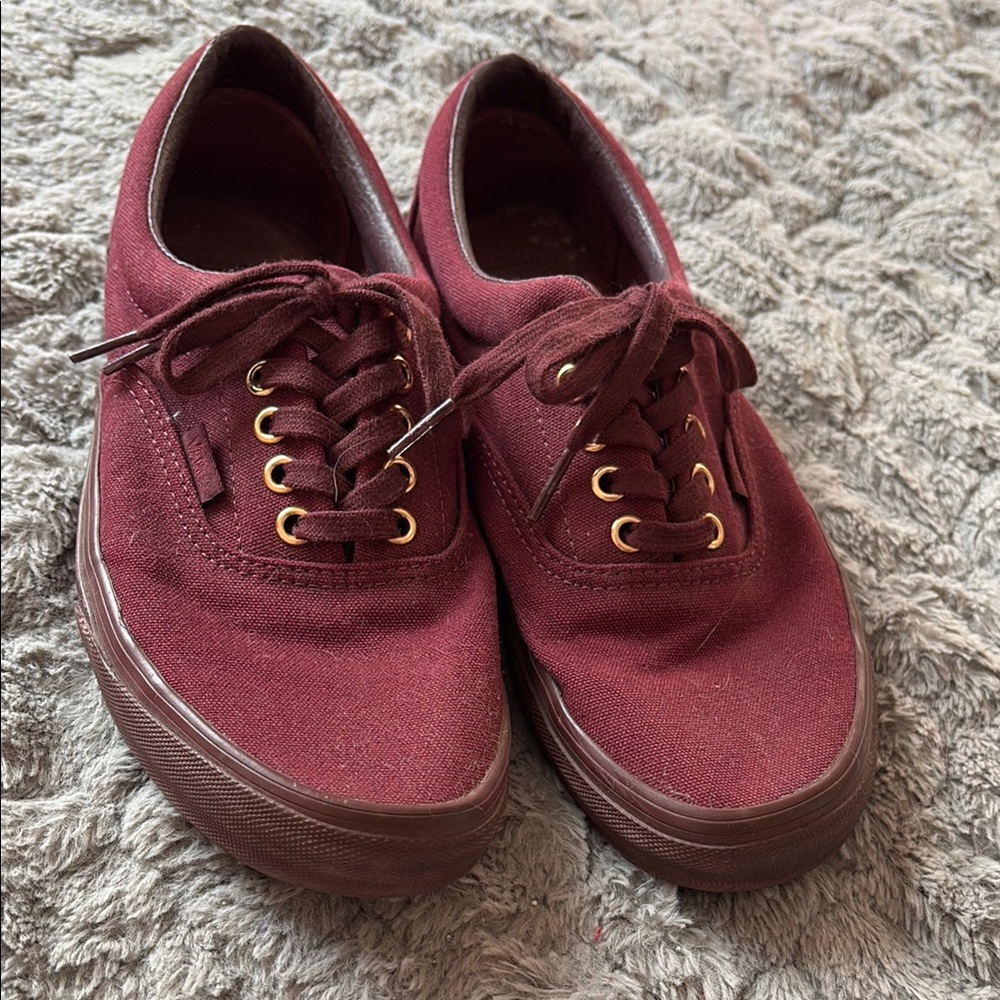 Women's Vans Burgundy Canvas Sneakers